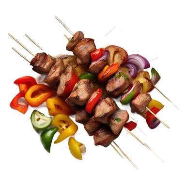 Homeade pork on vertical skewer pan sticker
