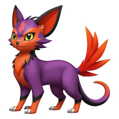 Liepard-Noivern-Litten-Sprigatito-Pokémon-fusion-creature (full body) sticker
