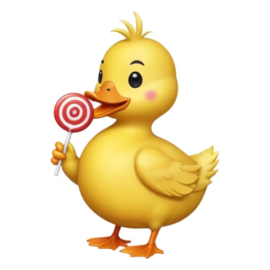 Duck with lollipop sticker