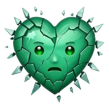 violent green broken heart sticker