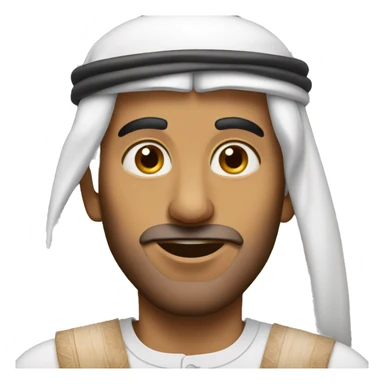 arab man shows a bark sticker