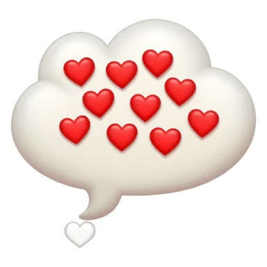 white thought bubble,  thinking of love (hearts and love symbols) sticker