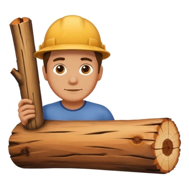 Man with a log  sticker