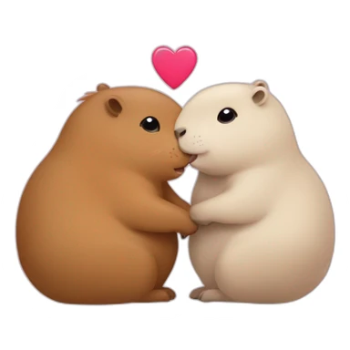 2 capybaras in love sticker