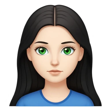 long black hair white girl with green eyes and medium brown hair white girl with blue eyes sticker