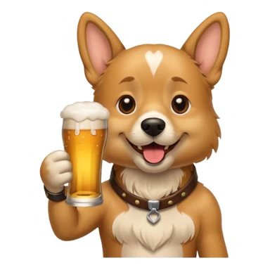 Ein Hund der talahon ist und Bier trinkt sticker
