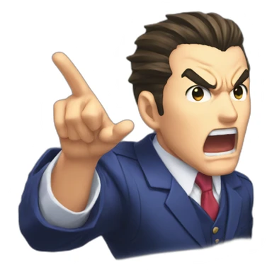 Phoenix wright yelling objection sticker