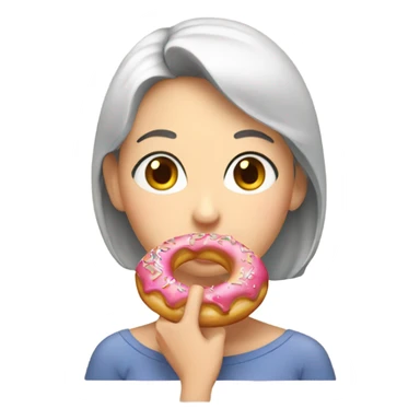 Mom eating a donut sticker