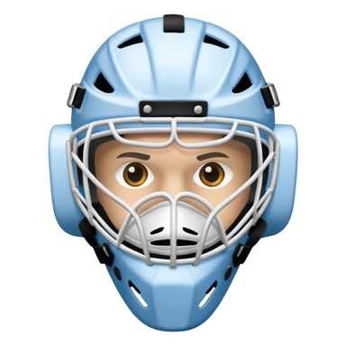 Goalkeeper mask of ice hockey without a helmet sticker