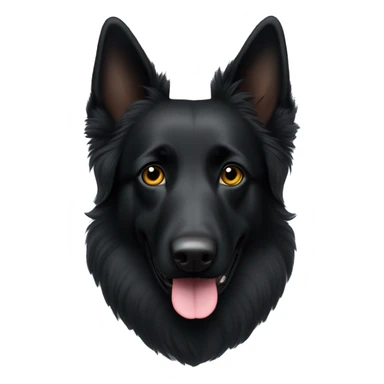 black groenendael belgian shepherd with a small white spot in the middle of the head sticker