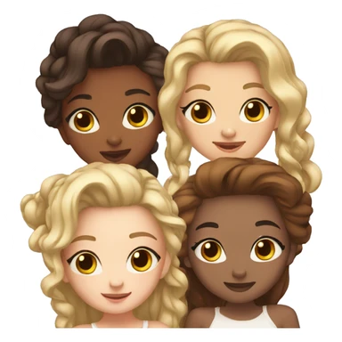 cute girl group of 3 girls and 3 girls sticker