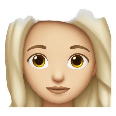 A white girl resting her head sticker