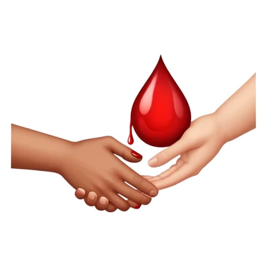 handshake, blood drop sticker
