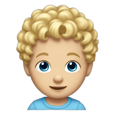 baby boy with blond curly hair and blue eyes  sticker