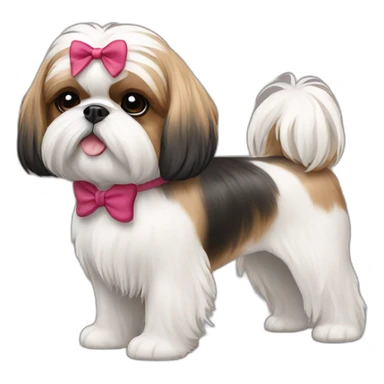 Dog Shih Tzu with a bow on head full-body sticker