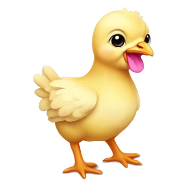 Baby chicken with pink bow sticker