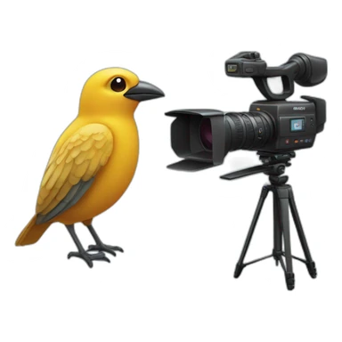 bird being filmed by a video camera sticker