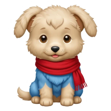 blue puppy with scarf
 sticker