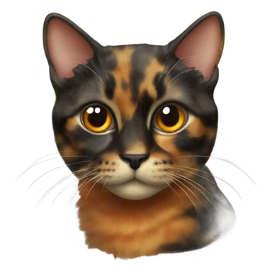 Tortoiseshell cat with small orange patch on corner of nose sticker