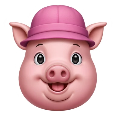pig wear hat sticker