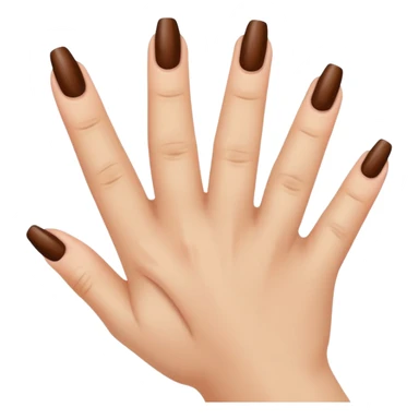 Emoji uñas acrilicas café sticker