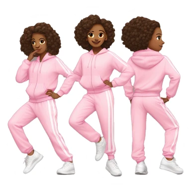 dancing-white-brunette-girl-pink-oversize-tracksuit sticker