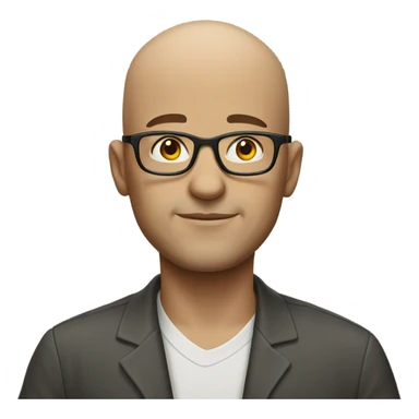 bald man with glasses portrait sticker