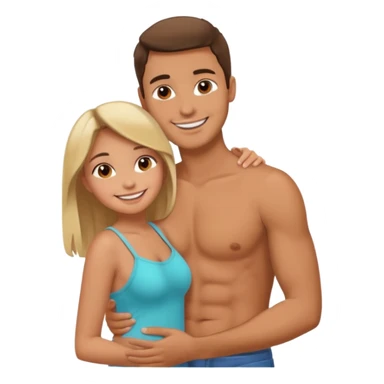 A guy holding a girl on her ass sticker