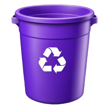 dark purple round recycle bin sticker