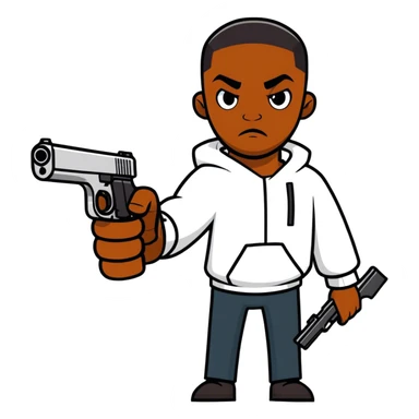 Black guy with a gun sticker