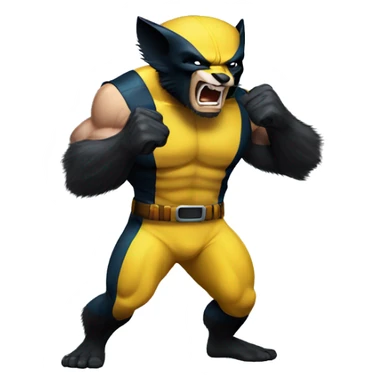 A Wolverine animal flexing sticker
