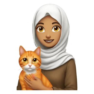 Arab girl with orange cat sticker