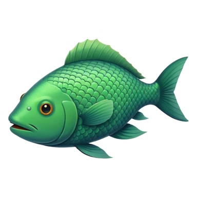 the flat side view of a green common fictional fish sticker