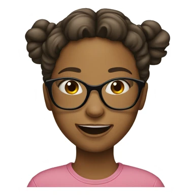 Girl has braces and with glasses sticker