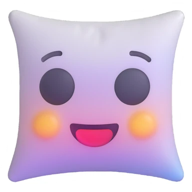 minimal ethereal pillow emoji, white, with a soft, misty aura sticker