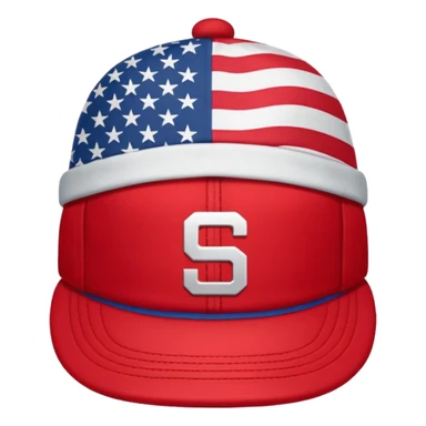 red cap the US Flag on it. Format emoji sticker