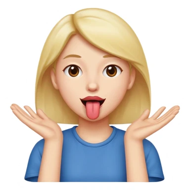 Tongue out with hands on the side  sticker