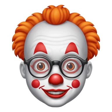 clown with eyeglass sticker