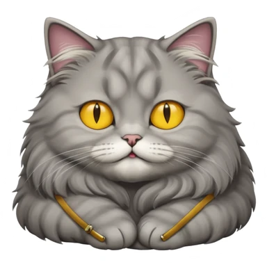 grey fluffy british long hair cat with yellow eyes ist sleeping sticker