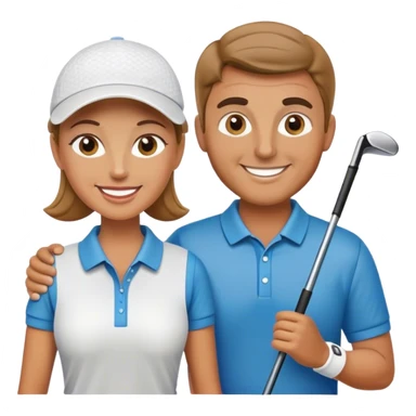Golfer couple sticker