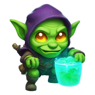 loot goblin with glowing neon sticker