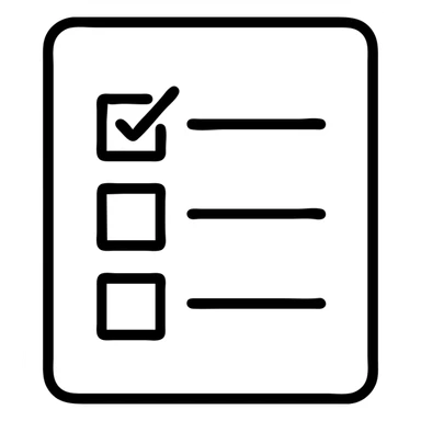 survey form with lines and checkboxes sticker