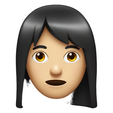 Evil emoji with bangs sticker