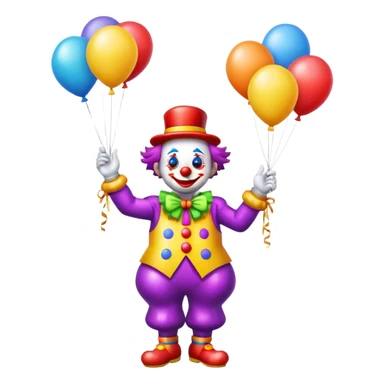 bright clown with balloons sticker