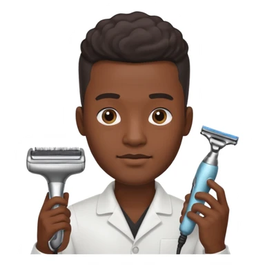 black hairdresser man with shaving machine sticker
