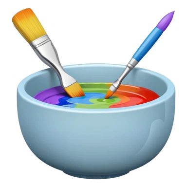 coloring bowl with brush sticker