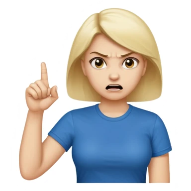 An angry lady with her finger up and the letters “Don’t PMO” in a speech bubble  sticker