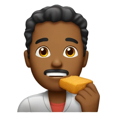 A brown man eating nuggets sticker