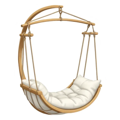 classic hanging chair with big pillows and blanket sticker
