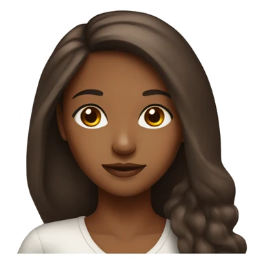 Brown girl with brown long hair and dark brown eyes portrait sticker